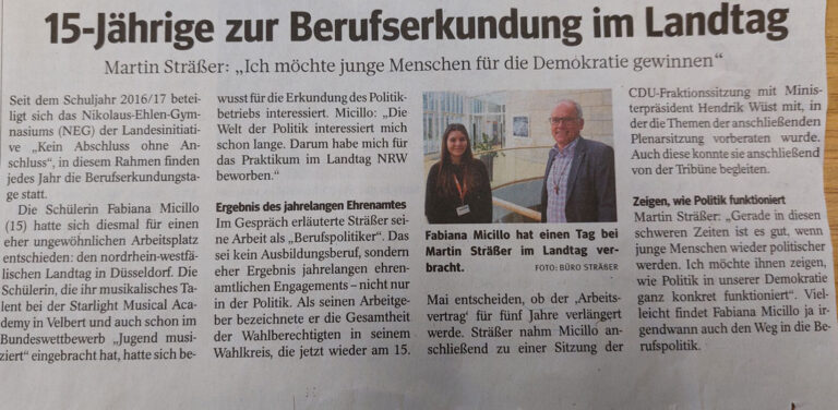 Berufserkundung im Landtag